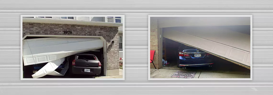 Repair Commercial Garage Door Got Hit By A Car in Oswego, Illinois